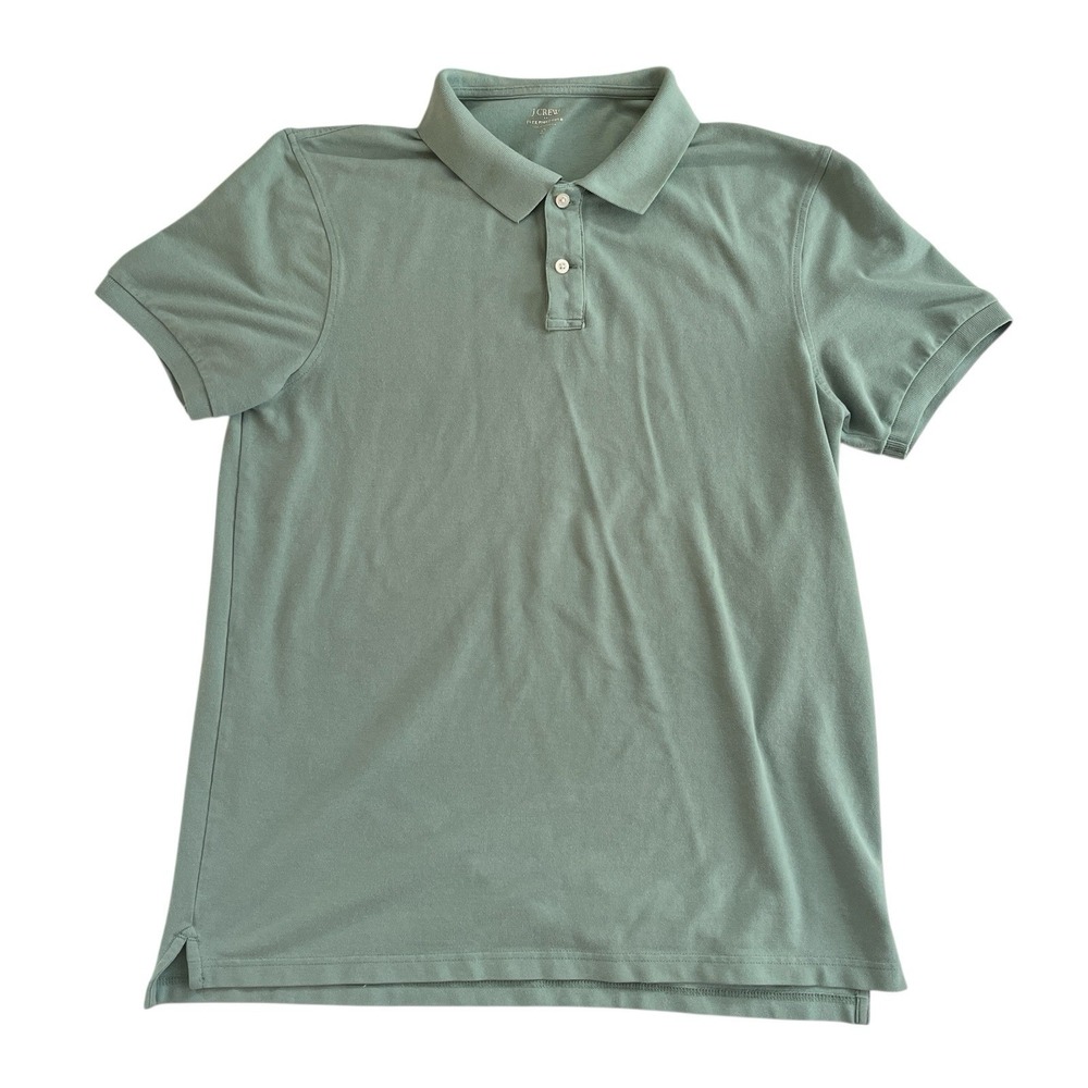 J. Crew Men's Size‎ L Flex Pique Polo Sea Green Basic Capsule Career